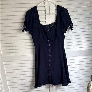 Navy Button-Down Dress